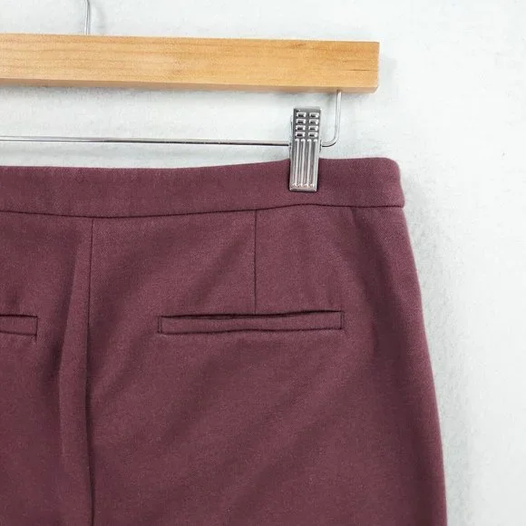 Talbots Pants Women 4 Burgundy Dalton Stretch Mid Rise Tapered Equestrian Seamed - Picture 10 of 13